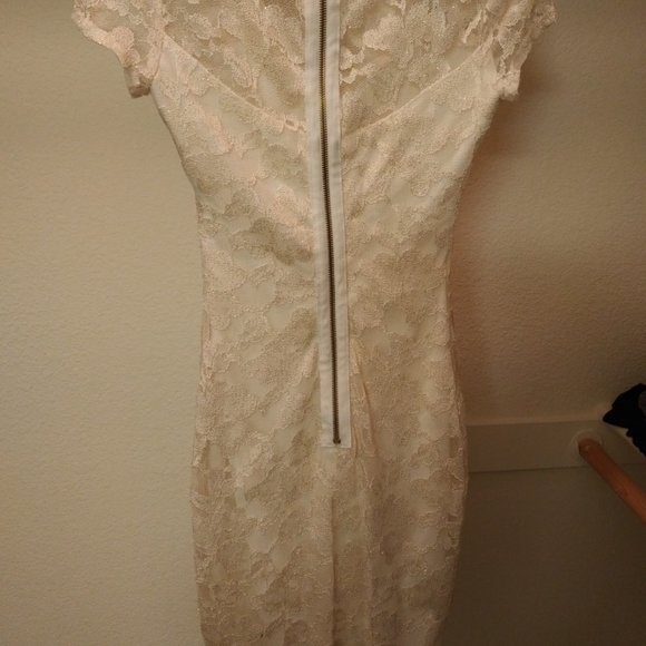 B. Darlin Beige Lace Bodycon Dress - Picture 2 of 4
